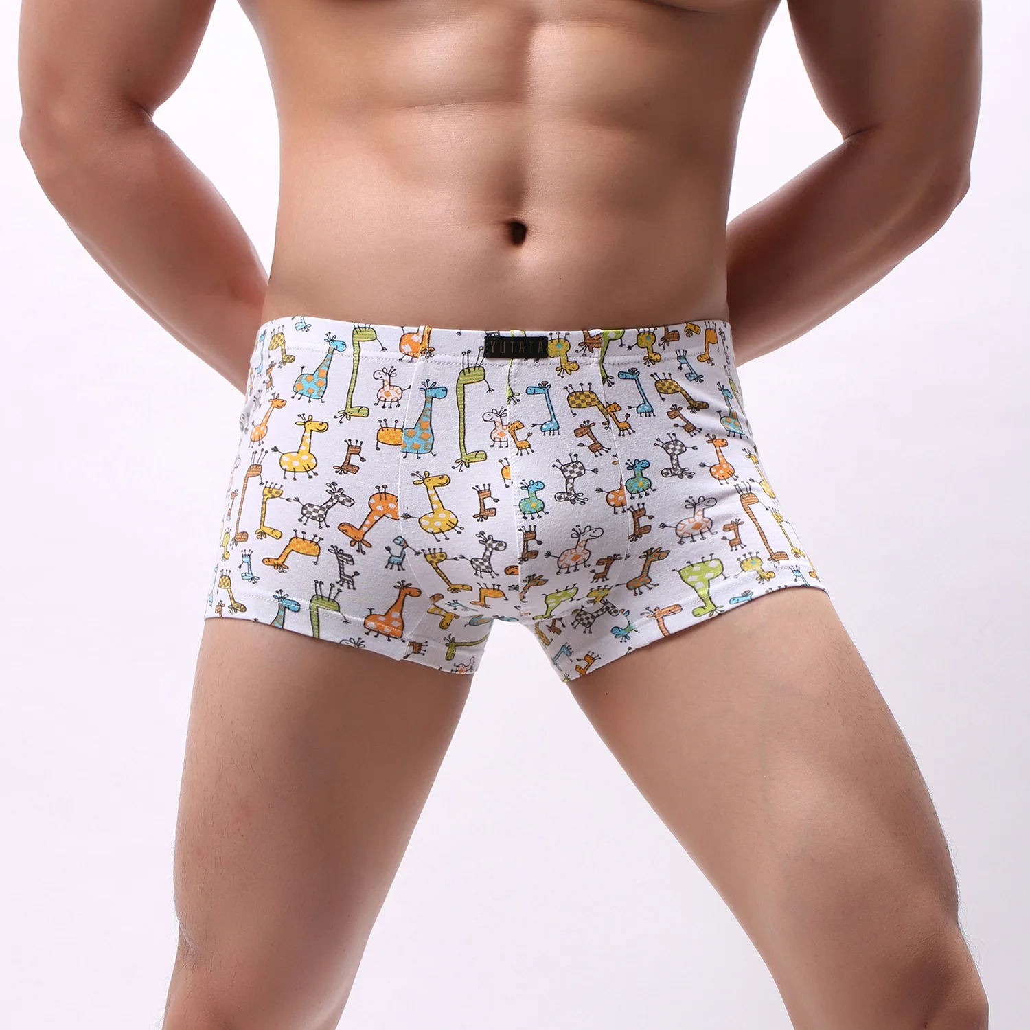 Men Floral Pattern Low-rise Boxer Trunks Underwear Shorts Briefs Underpant Pants 