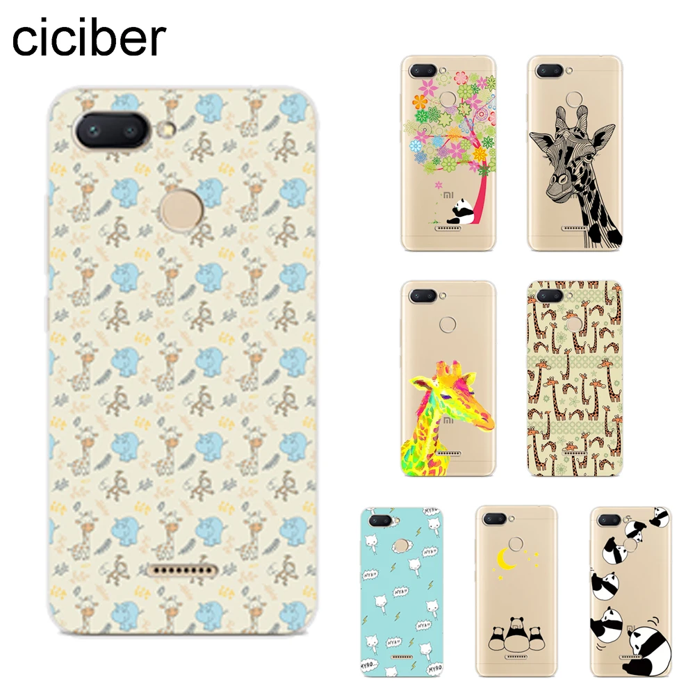 

ciciber Giraffe Panda Cover For Xiaomi Redmi 6 5 4 3 A X S Plus Pro S2 Phone Cases For Redmi Note 7 6 5 4 3 X A Pro Soft TPU