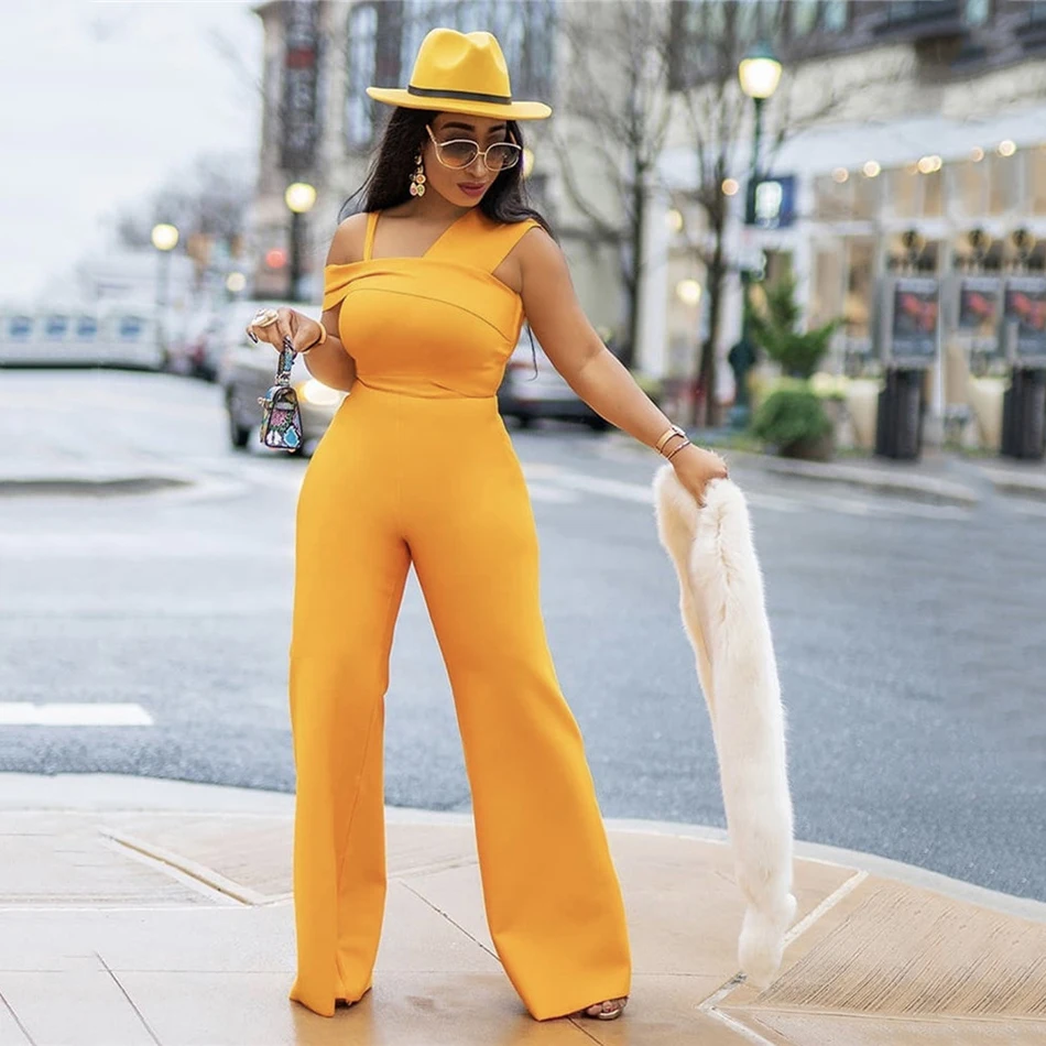 2023 Summer New Women's Orange Set Tops Wide Leg Pants set 2