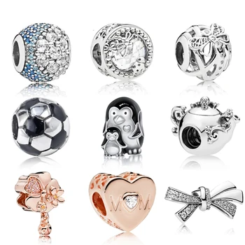 

NEW 100% 925 Sterling Silver Enchanted Tea Pot Charms Original Brilliant Bow Rose Gold Fit Women Jewelry Factory Wholesale