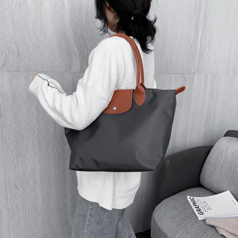 Женские сумки известных брендов, сумка через плечо, водонепроницаемая нейлоновая кожаная сумка с клецками, дизайнерская Складная Сумка-тоут, женская сумка