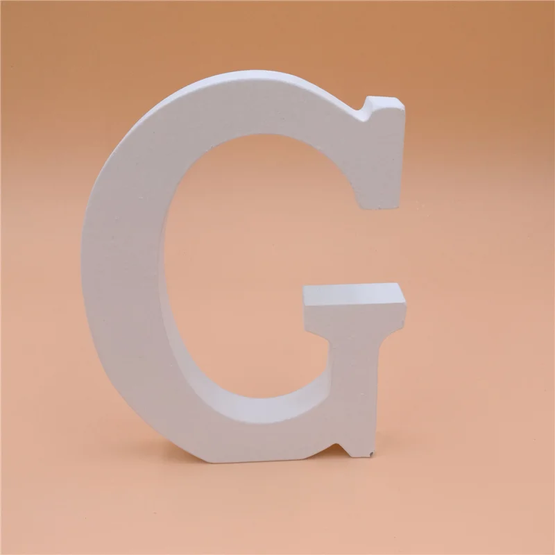 G 1 шт. 15x13,5 см белая деревянная буква Английский алфавит DIY Индивидуальное Имя Дизайн Искусство ремесло отдельно стоящее сердце Свадебный домашний декор - Цвет: G