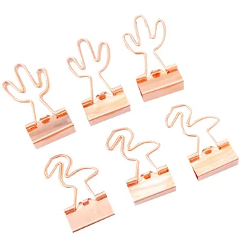 

4Pcs/set Cute Metal Binder Clips Paper Document Clips Kawaii Clips Office School Stationery Notes Letter Paper Clip