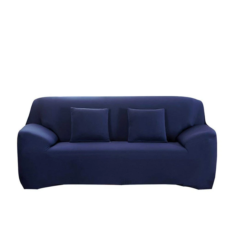 Современный Однотонная одежда модные эластичные диванных чехлов для гостиной диван стрейч чехлов протектор мебели домашний декор 1/2/3/4-seater - Цвет: Navy Blue