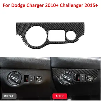 

Carbon Fiber Headlight Cover Switch Sticker Accessories For Dodge Charger 2010-2019 Car Stickers for Dodge Challenger 2015-2019