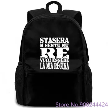 

Frase Gomorra Serie Stasera Mi Sent Nu Re Taglie M L XL XXL XXXL Top Quality Men O Neck backpack