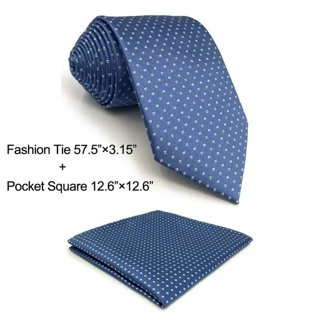 Classic Size Tie Set F6 синий галстук в горошек для мужчин классический свадебный Шелковый очень длинный размер платье носовой галстук узкие 6 см галстуки для мужчин - Цвет: Classic Size Tie Set