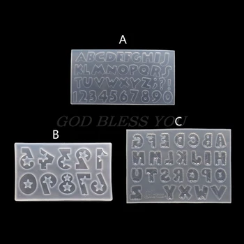 

Handmade Number Letters Resin Casting Mold Alphabet Letter Pendant UV Resin Silicone Mold Jewelry Making Tools Art Craft