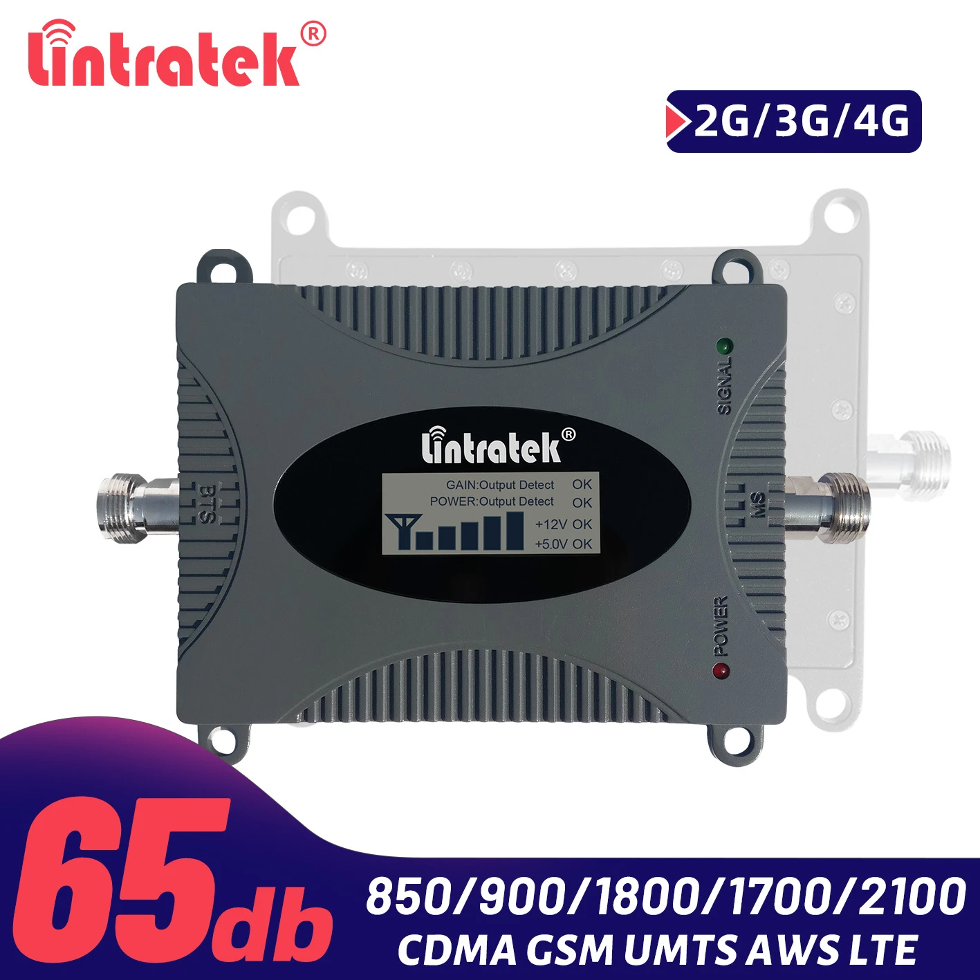 Lintratek CDMA 850mhz Signal Repeater 900 1800 2100 GSM DCS UMTS Booster 2G 3G 4G AWS PCS LTE 1700 1900mhz Cellular Amplifier best antenna bobcat miner