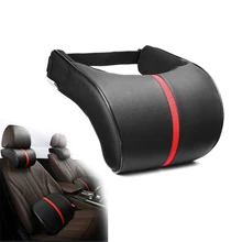 1 шт. Высококачественная Регулируемая Автомобильная подушка из пеноматериала подушка для шеи искусственная кожа авто подголовник для сиденья Подушка для отдыха