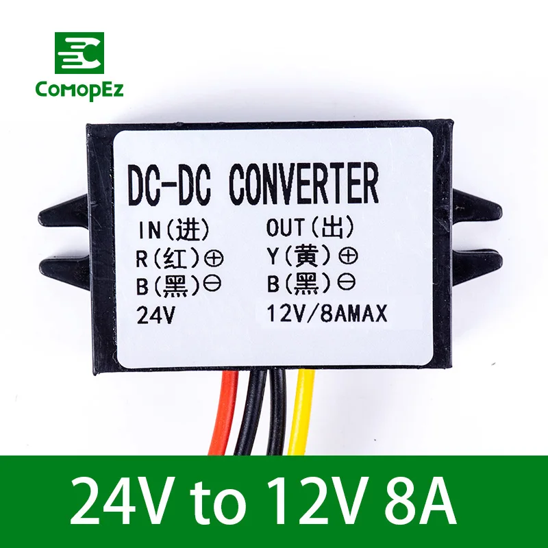 24V to 12V 8A Работающего на постоянном токе 12 В в тока-dc преобразователь 24 В до 12 В 1.5A 2A 3A 5A 8A 10A 12A 15A 20A 30A 40A Бак понижающий стабилизатор Мощность DC преобразователь - Цвет: 24V to 12V 8A