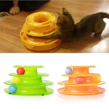 

Three Levels Tracks Cat Pet Toy Intelligence Amusement Rides Shelf Play Station`
