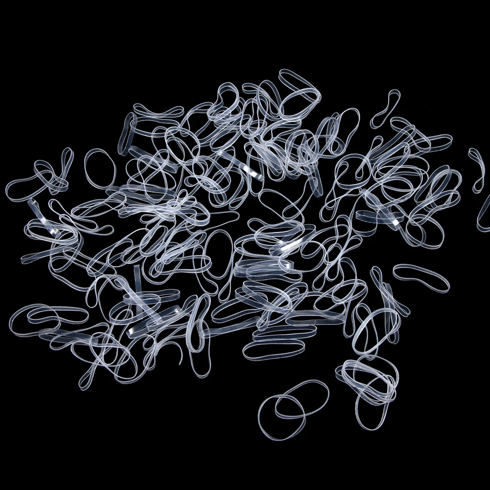 New 200 Pcs Child Baby Gum Transparent TPU Disposable Elastics Hair Bands Girls Ponytail Holder Rubber Bands Hair Accessories kids hip hop headbands baby girls boys toddler plain stretch cotton glasses headband child street dance hair band accessories