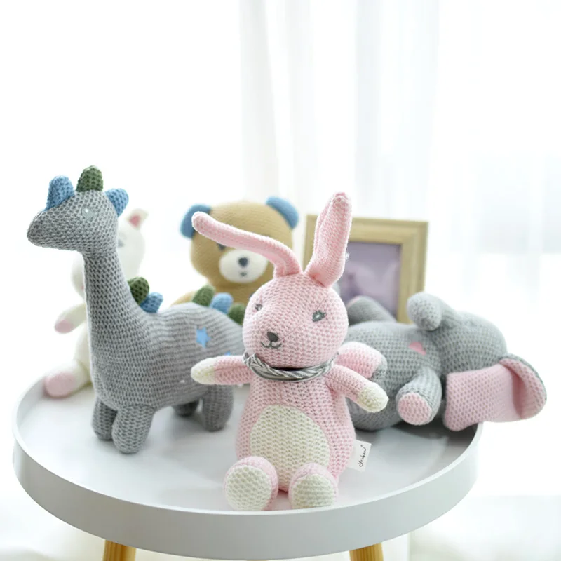 Korea Ins Hot Rabbit Elephant Unicorn Plush Toy Bell Cute Baby Soothing Doll Knitted High Quality Birthday Gift For Kids Newborn Stuffed Plush Animals Aliexpress
