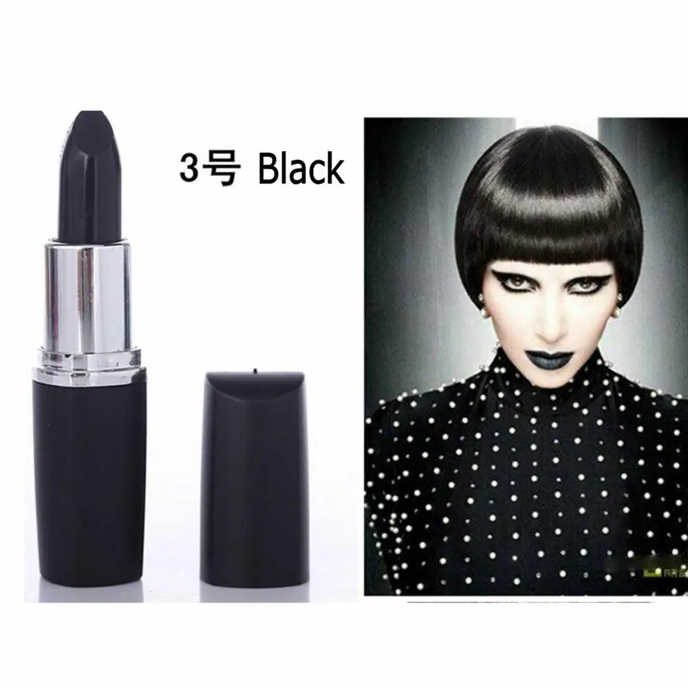 8 color matte lipstick black punk wind goth velvet waterproof durable