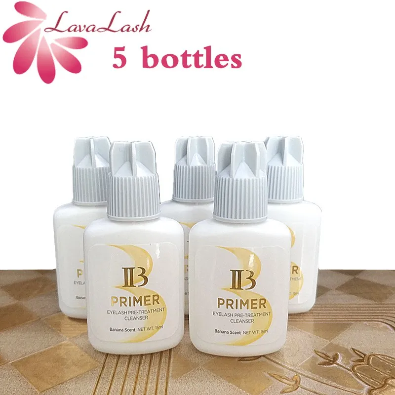 

5bottles Korea Original IB PRIMER Extension Liquid For Eyelash Eyebrow Extensions Glue Primer Banana flavor 15ml Makeup Tools