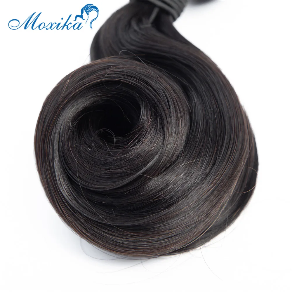 Moxika перуанские пряди для яиц с закрытием Remy натуральные кудрявые пучки волос с закрытием шнурка 4х4 натуральный цвет