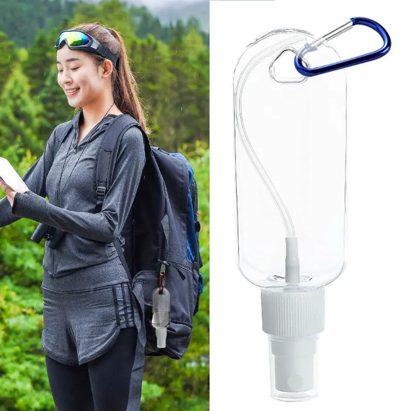 

5Pcs 60ml Reusable Portable Mini Size Alcohol Spray Bottle Hand Sanitizer Travel Small Size Holder Hook Keychain Carrier