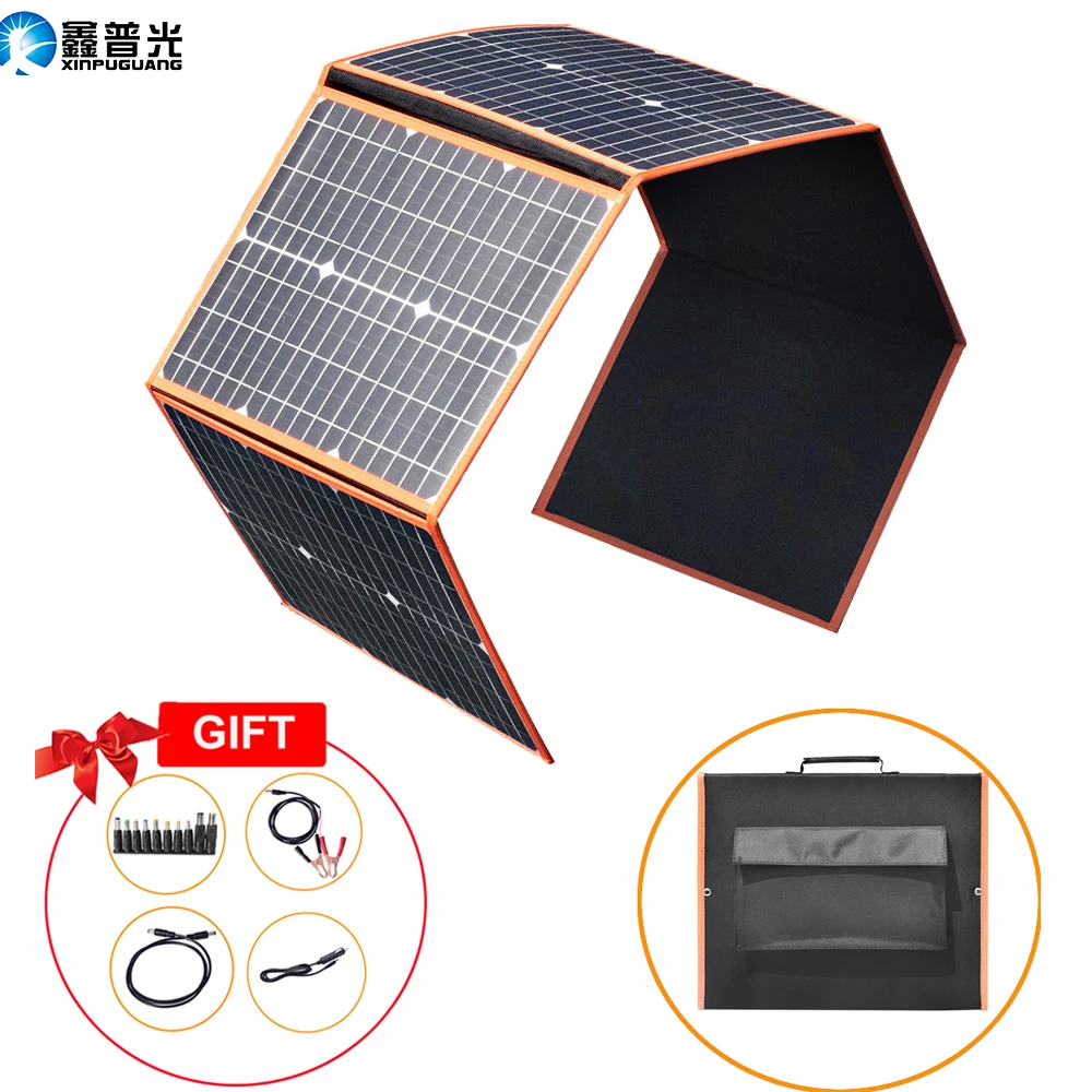 Xinpuguang foldable solar panel 40w 50w 60w 80w 100w 12v portable flexible usb solar cell kit for boats outdoor camping car RV
