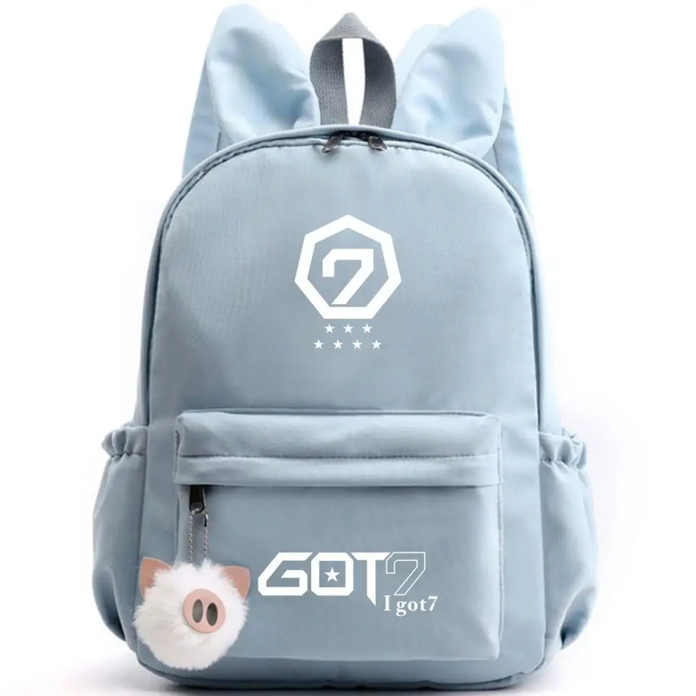 GOT7 GOT 7 Jinyong Jackson Рюкзак Школьные сумки черный розовый синий Mochila дорожные сумки ноутбук брелок для рюкзака с ушками - Цвет: Style 2