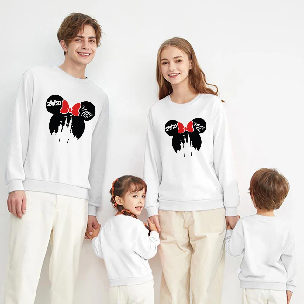 Mother Daughter Hoodies Sweatshirt Disney 50th Anniversary Graphic Pullover Classic character Image Retro Family Look Clothing matching family christmas outfits Family Matching Outfits