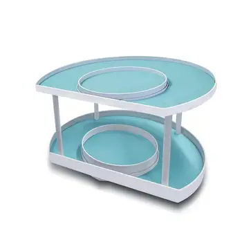 

Spice Storage Rack Rotating Double-layer Finishing Shelf Kitchen Supplies Multifunctional Easy To Use High Quality Space Saver
