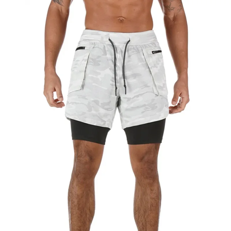 New Camouflage Mens 2 in 1 Short Pants Gyms Fitness Bodybuilding Workout Quick Dry Beach Shorts Male Summer Zip pocket Trousers New Camouflage Mens 2 in 1 Short Pants Gyms Fitness Bodybuilding Workout Quick Dry Beach Shorts Male Summer Zip pocket Trousers