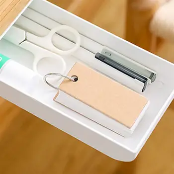 

Creative Under Desk Storage Rack Adhesive Slider Tray Organizer Shelf (White)