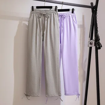 

300 Pounds of Large Size Dress Fat mm Early Autumn New Style Straight Athletic Pants Female Versitile Fashion Casual Loose Pants