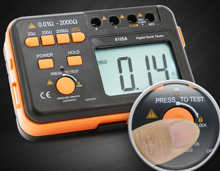 Digital Earth Resistance Meter Ground Resistance Tester AC Voltage Measurement Earth Resistance Tester
