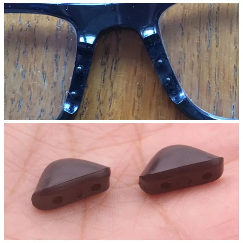 2Pair Two Hole Replacement Silicone Plug in Nose Pads for Eye Glasses Sunglasses ZXY9809 glasses nose pads
