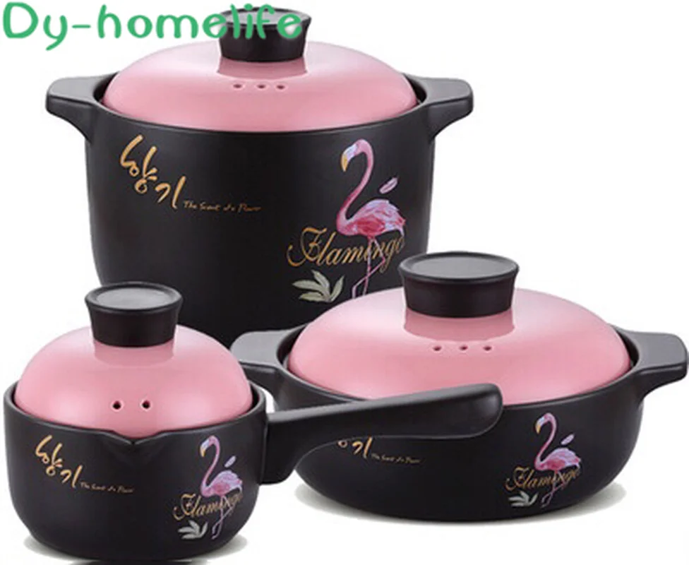 

European Multi-size Flamingo Double Ear Ceramic Casserole Restaurant Kitchen Household Open Flame Heat-resistant Korean Soup Pot