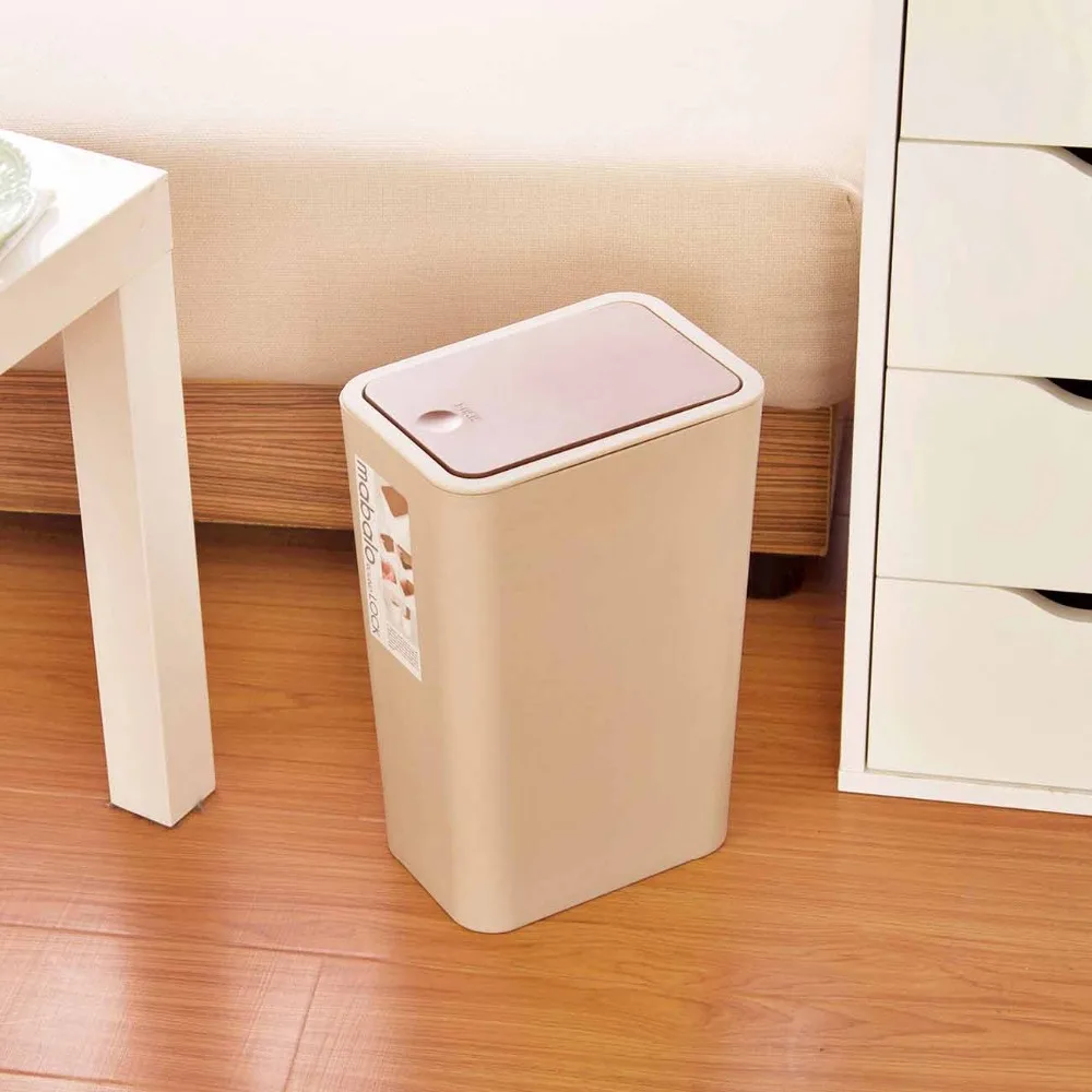 

Slim Press Type Rubbish Bin Large Capacity Eco Waste Bin Recycling Bin For Kitchen Bathroom