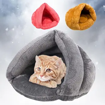 

Winter Pet Cats Dog Soft Warm Nests Bed Cave House Sleeping Bag Triangle Kennel High-quality Pet Supplies