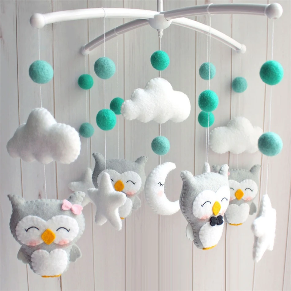 

Baby Crib Holder Rattles Bracket Set Clockwork Music Box For Kids Handmade DIY Bed Bell Material Package Baby Toys 0-12 Months