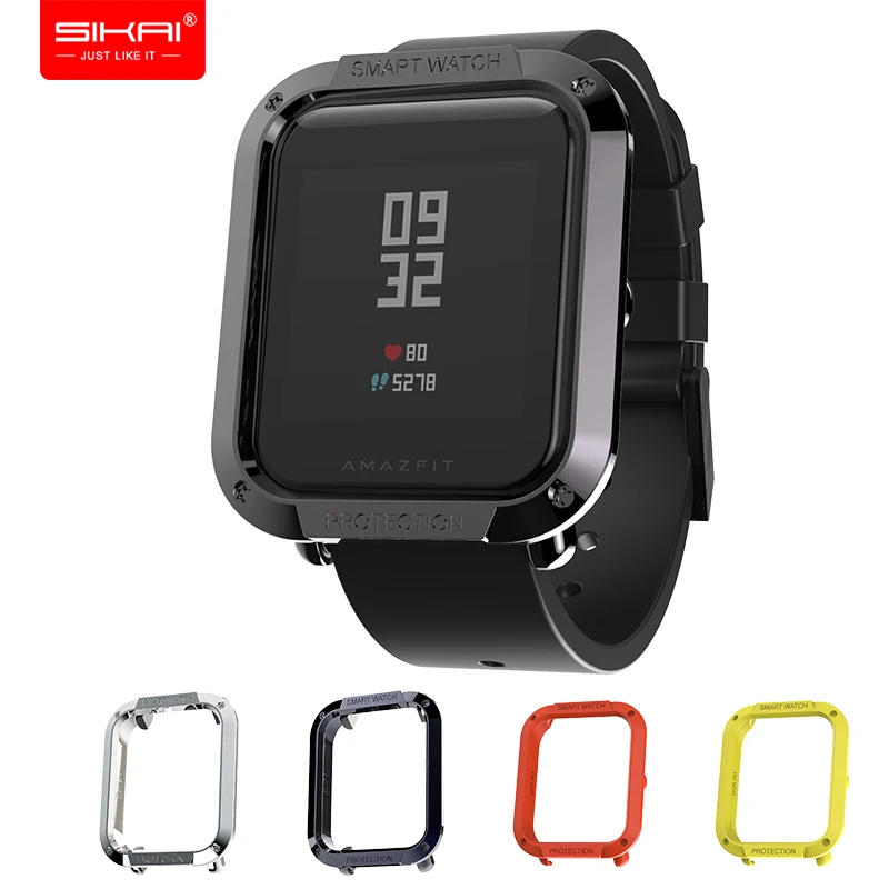 

SIKAI Plating Protective Case For Amazift Bip Tough Armor Hollow Cover PC Shell Shockproof for huami xiaomi bip youth