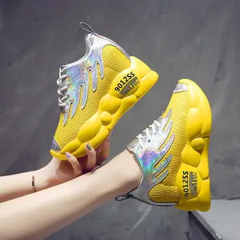

Dad Shoes 2020 New Breathable Elevator Wild Ins Ultra-Fire Platform Sneakers Female Korean Version Womans Shoes Women Sneakers