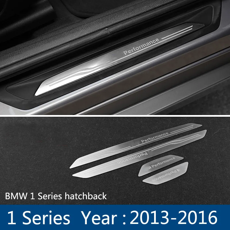 Автомобильные дверные педали, Накладка на порог, наклейки на боковую панель, внутреннее украшение для BMW X1 X3 X5 X6 E60 E90 F25 F30 F32 F34 F35 - Название цвета: 1 Series 2013-2016
