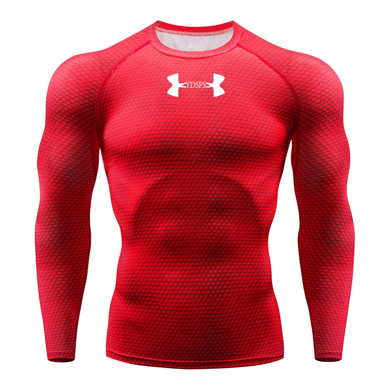 Мужская футболка для бега с 3D змеиным принтом, Компрессионные спортивные футболки для бега, для спортзала, фитнеса, футболки, быстросохнущие, для тренировки, тренировки, с длинным рукавом