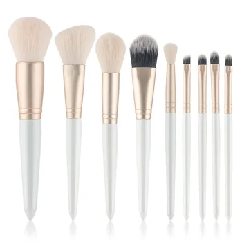 

OUBLDIOR 10Pcs ivory White professional luxury all in one Makeup Brush Set Women Eye shadow Blush Lip Make up Brushes sets kit