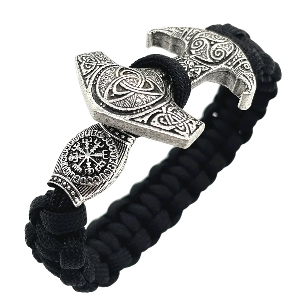 Pulsera Vikingo Hombre Hacha Nordico Thor Regalo Cuero | Meses Sin Interés