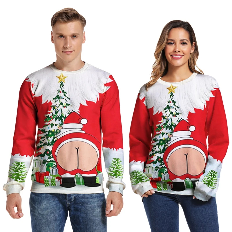 LISCN Christmas Man women Ugly Christmas Sweater Couple Watching clothing Unisex Lovers for Men Autumn Winter New