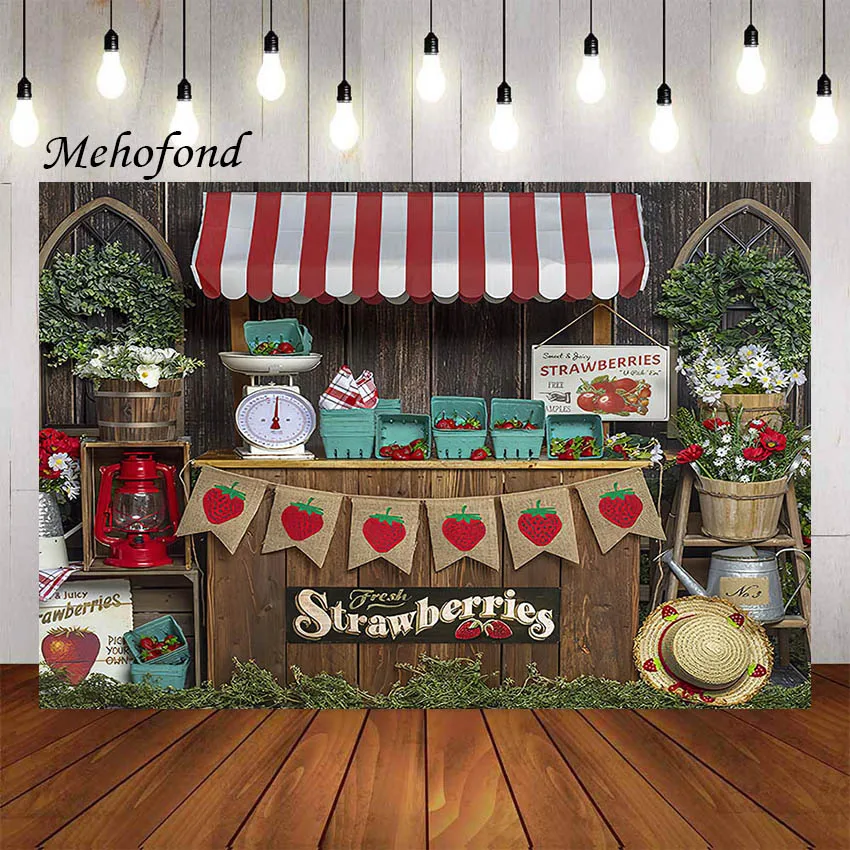 

Фон для фотосъемки Mehofond фермеры рынок клубника девушка день рождения винтажная деревянная стена торт разбивать фон фотостудия