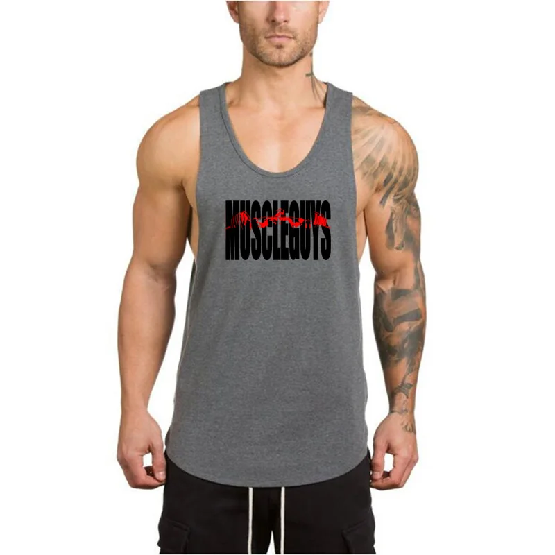 

Brand Gyms Clothing Tanktop Singlet Canotte Bodybuilding Stringer Tank Top Men Fitness Shirt Muscle Guys Sleeveless Vest