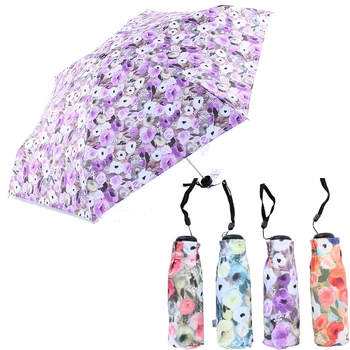 

Mini Pocket Umbrella Portable Small Flower 5 Folding Umbrellas Rain Women Parasol Pockets Anti-UV Sun Umbrellas Female Paraguas
