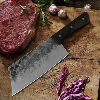 

Camping Serbian Chef Knife Full Tang Cleaver Forged Chinese Butcher Cutlery Knife Handmade Sliced Chef Kitchen Chopping Knife