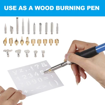 

New Adjustable Temperature Wood Burning Iron Kit Electric Welding Soldering Rework Station Heat Tool with Pencil Stencil Repair