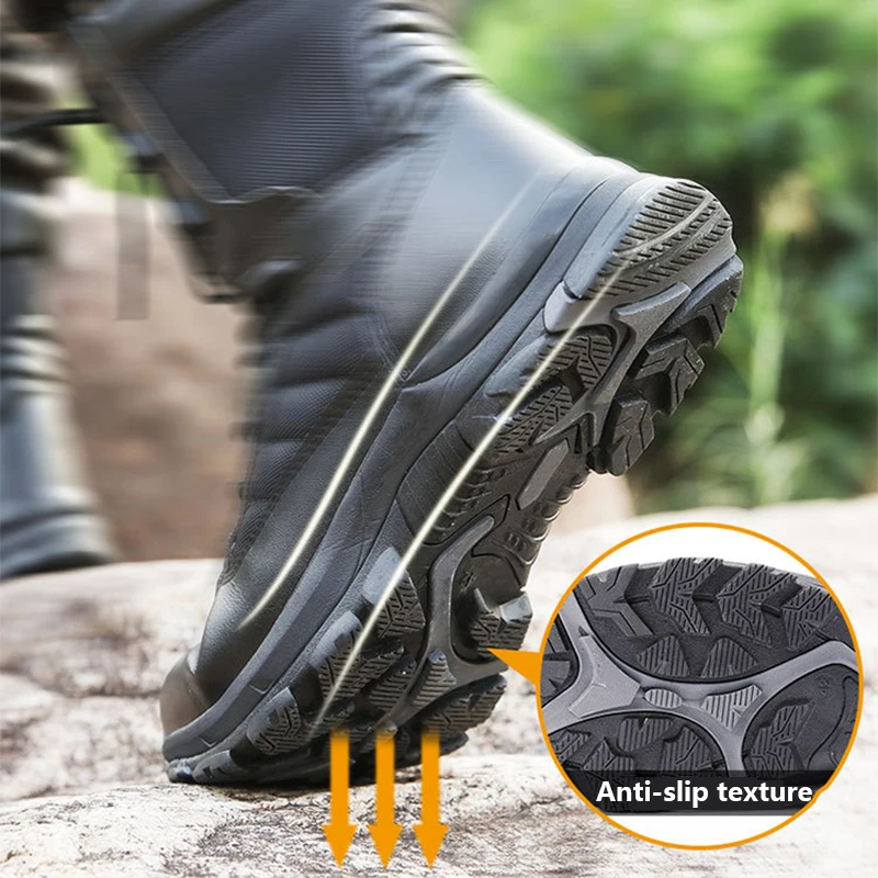 Men Outdoor Tactical Boots Waterproof Breathable Wear-resistant Oxford Non-slip Military Shoe Slow Shock Climbing Training Boots