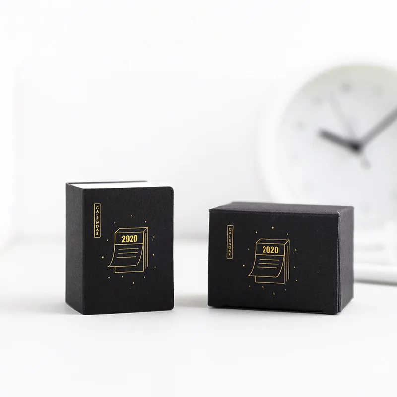 

2020 Mini Desktop Calendar sticky note Gold-stamped Hand-torn Calendar scheduler Table Planner Handbook Decoration Time marking
