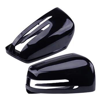 

beler A2128100364 A2128100264 1Pair Car Glossy Black Wing Mirror Cover Cap Fit for Mercedes-Benz W204 W212 W221